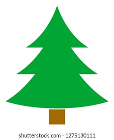 Fir-tree vector icon symbol. Flat pictogram is isolated on a white background. Fir-tree pictogram designed with simple style.