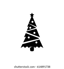 Fir-tree vector logo illustration isolated sign symbol. Icon pictogram for web graphics
