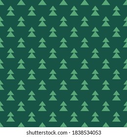 abetos sobre fondo verde. La ventisca del bosque. patrón de invierno impecable con abeto. Ornamento vectorial de Navidad. textura simple de vacaciones para imprimir en tela o papel.  