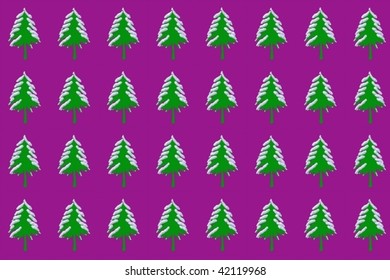 Fir-trees on a violet  background