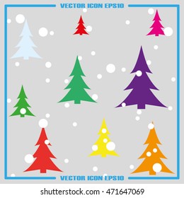 fir-trees and snow icon vector eps10