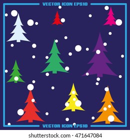 fir-trees and snow icon vector eps10