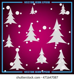 fir-trees and snow icon vector eps10