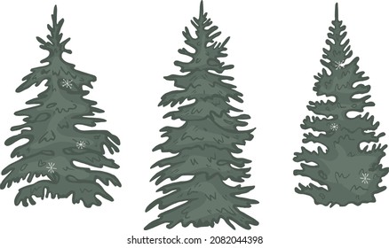 fir-trees vector. christmas trees vector cartoon. vector illustration. eps	