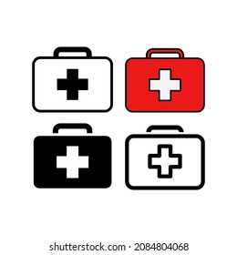 Firts aid box icon vector 