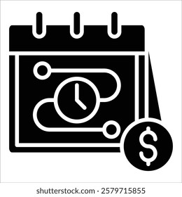 Fiscal Calendar Icon Element For Design