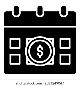 Fiscal Calendar Icon Element For Design