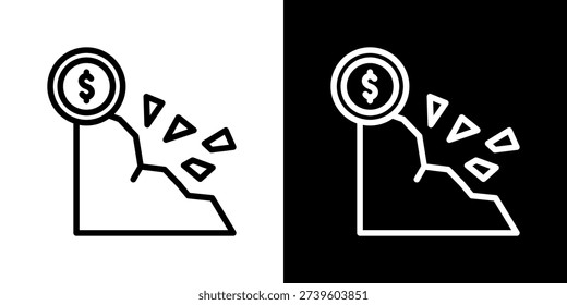 Fiscal Icon Set Vector Collection Isolated In Black And White