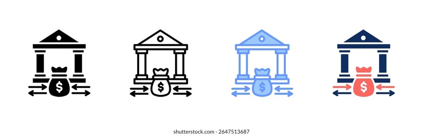 Fiscal icon sheet multiple style collection