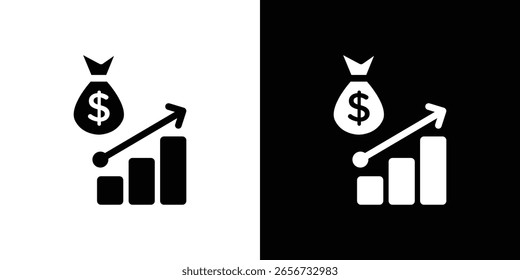 Icono de política fiscal en conjunto de Vector sólido negro plano