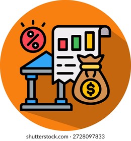 Ilustração de vetor isométrico do ícone de política fiscal