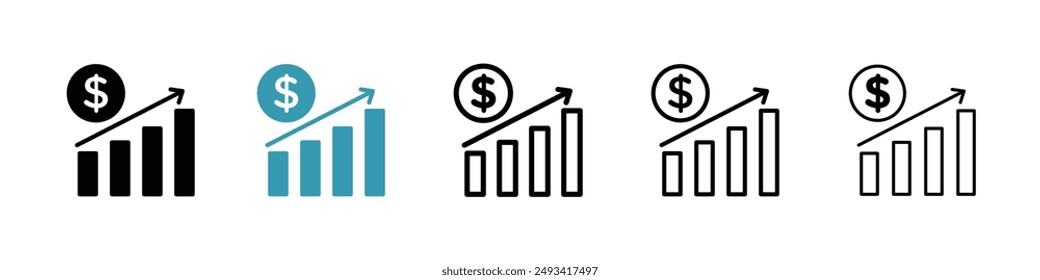 Fiscal policy icon pack. line style EPS 10