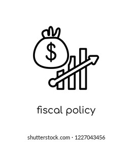 fiscal policy icon. Trendy modern flat linear vector fiscal policy icon on white background from thin line Fiscal policy collection, outline vector illustration