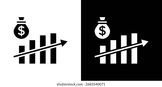 Gráficos de Vector de íconos de política fiscal. Conjunto de Vector negro sólido plano