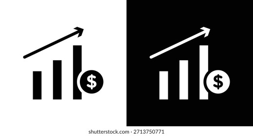 Icono de política fiscal. Ilustración vectorial. Silueta en color negro