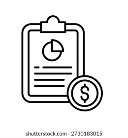 Fiscal Report Outline Icon Vector Illustration