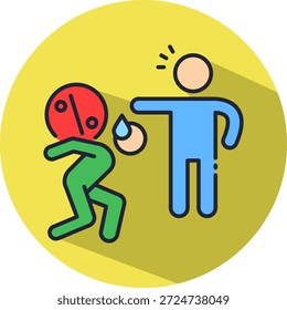 Icono de estrés fiscal Ilustración vectorial isométrica
