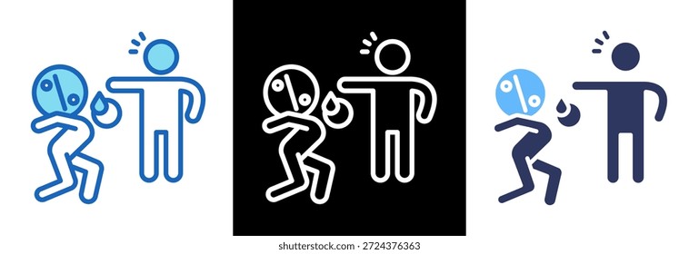 Icono de estrés fiscal Ilustración vectorial de estilo triple