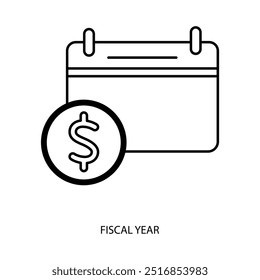 fiscal year concept line icon. Simple element illustration. fiscal year outline symbol design.