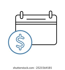 fiscal year concept line icon. Simple element illustration. fiscal year outline symbol design.