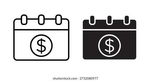 Fiscal year icon concept. pixel perfect linear ui icon.