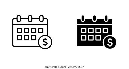 Coleção de design de ícone de ano fiscal. Sinal e símbolo vetorial para designs de interface do usuário