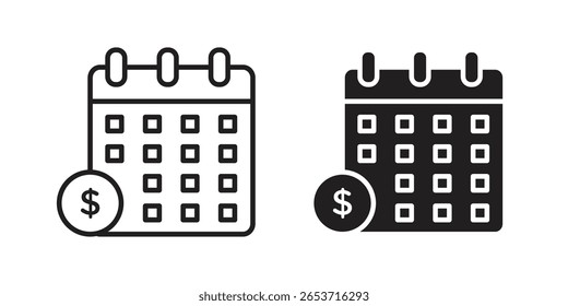 Elemento de design de ícone de ano fiscal. Traçado editável. Vetor