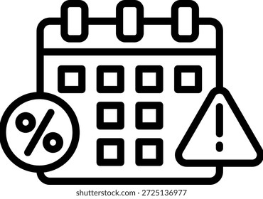 Fiscal Year Icon Line Vector Illustration