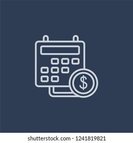 Fiscal year icon. Fiscal year linear design concept from Fiscal year collection. Simple element vector illustration on dark blue background.