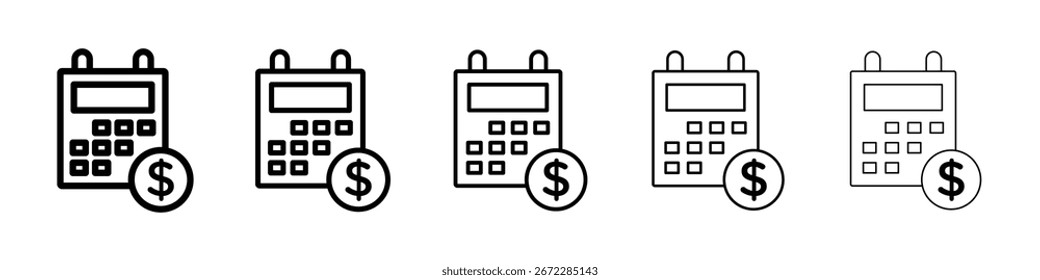 Icono del año fiscal para el concepto móvil y el Diseño web.