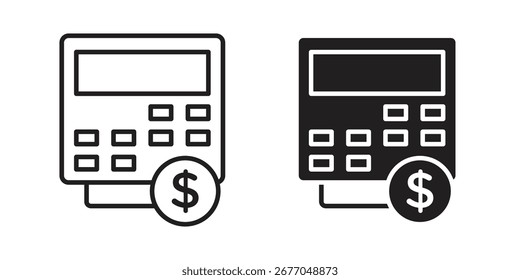 Conjunto de iconos de año fiscal, arte de líneas y diseño de glifos. Eps10