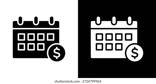 Geschäftsjahr Symbol Silhouette Vektor flache Illustration Design Pack.