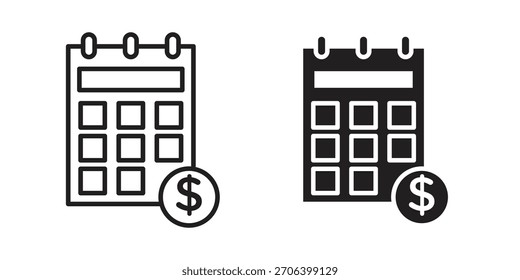 Ilustração do vetor do ícone de ano fiscal. Design plano. Símbolos de vetor de design gráfico.