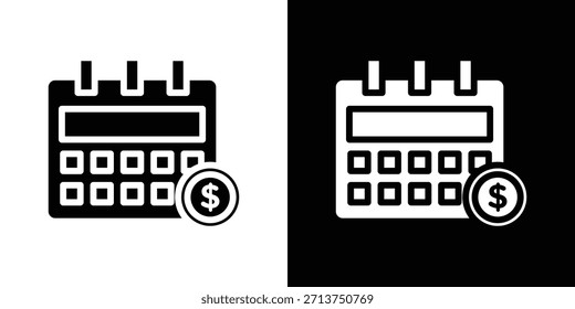 Fiscal year icon. Vector illustration. Silhouette in black color