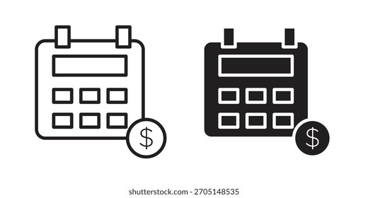 Fiscal year icon vector modern flat and stroke designs
