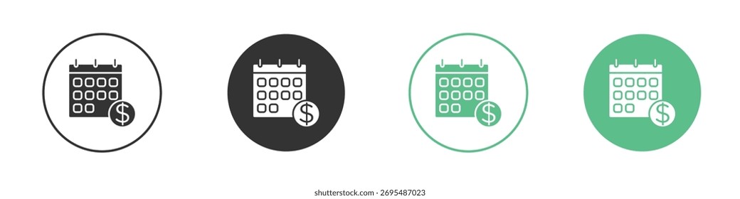 Fiscal year icon vector pictogram for ui ux interface elements