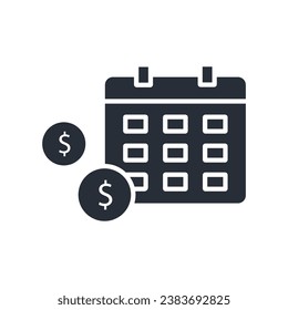 fiscal year icon. vector.Editable stroke.linear style sign for use web design,logo.Symbol illustration.