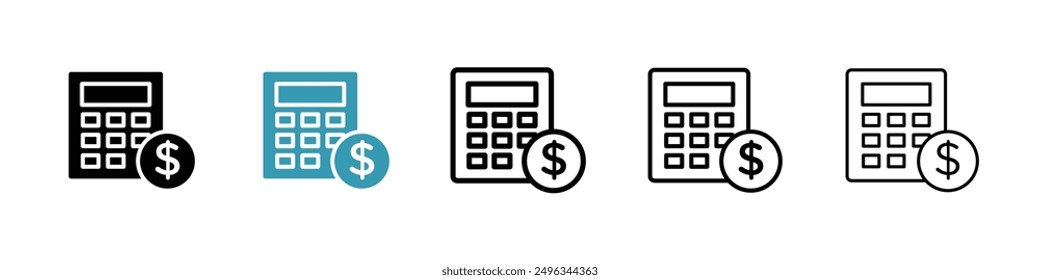 Conjunto de Vectores de icono de línea de año fiscal.