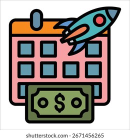 Elemento de icono de inicio de año fiscal para diseño