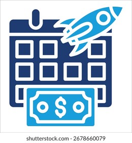 Fiscal Year Start Icon Element For Design
