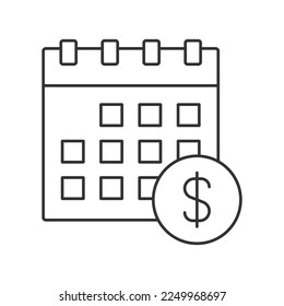Icono vectorial del año fiscal. Firma de línea para concepto móvil y diseño web. Símbolo, ilustración del logotipo. Gráficos vectoriales