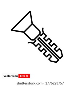 Fischer expanding dowel. Vector illustration.