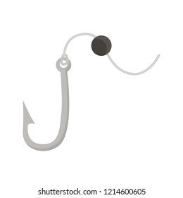 Fisging hook color vector icon. Flat design