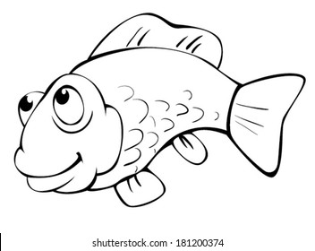 Coloring Book Smile Fish Aquarium Stock Vector (Royalty Free ...