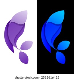 fish abstract colorful logo design vector 