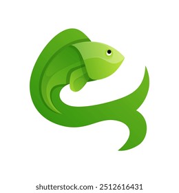 fish abstract colorful logo design vector 