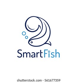 Fish abstract design logo template