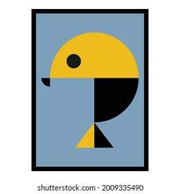 Fish Abstract Geometric Wall Art. Mid Century Illustration in Minimal Style for house Decoration Background. Shape Art Set of soft color painting in boho style. poster template layouts.