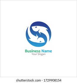 Fish abstract icon design logo template Company creative design