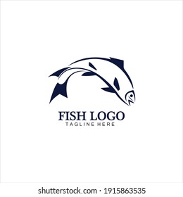 Fish abstract icon design logo template,Creative vector symbol of fishing club or online shop.  